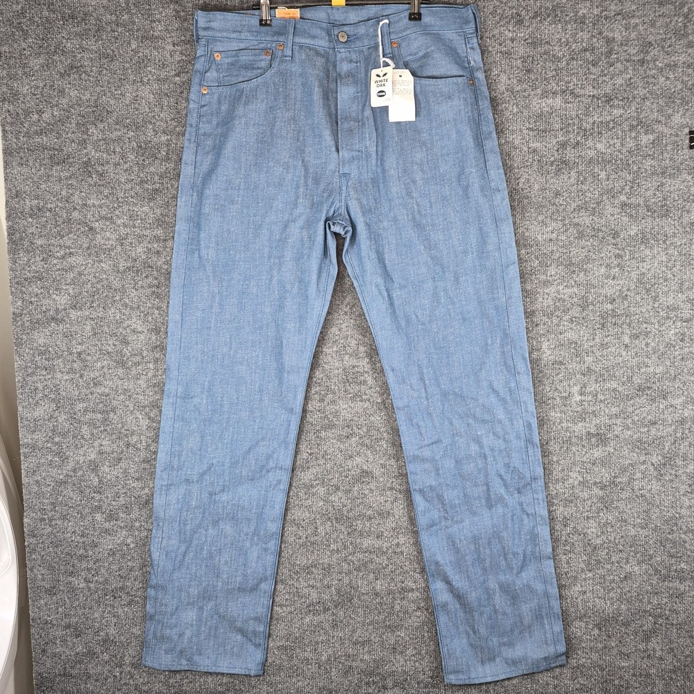 Levis 501 Mens  White Oak Cone Denim Straight Leg Button Fly Jeans 36x34